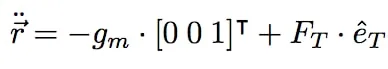 Newtonian equations of motion used for the lander